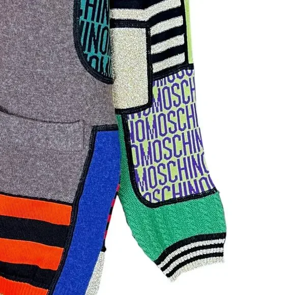 Moschino Couture Jeremy Scott US 6 Patchwork Wool Cardigan Sweater - Picture 11 of 14